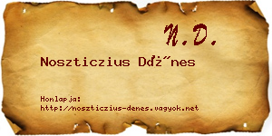 Noszticzius Dénes névjegykártya